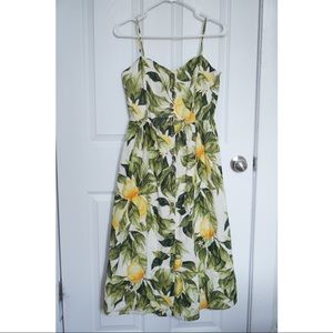 H&M linen midi floral print dress NWT